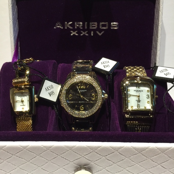 NIB AKRIBOS XXIV Ladies Watch Gift Set of 3 main image 4